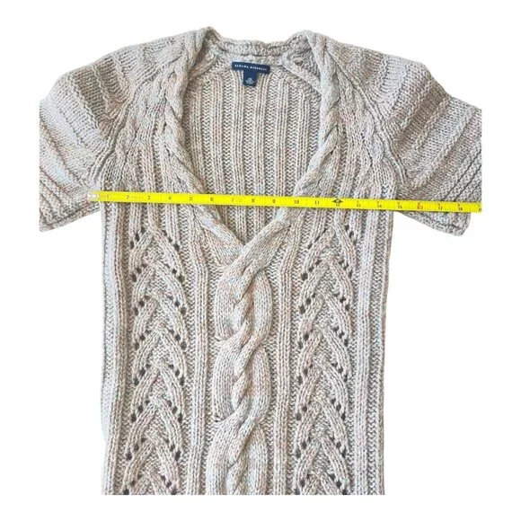 Banana Republic Brown Gray Marled Cable Tunic Sweater XSmall Wool Alpaca EUC - Picture 6 of 10
